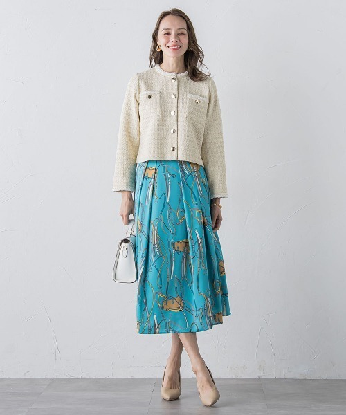 ビアッジョブルー（Viaggio blu）/ツイードニットカーディガン≪手洗い可能≫ Viaggio Blu（ビアッジョブルー） カーディガン ツイードニット