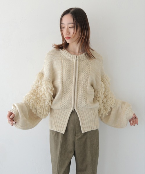 CLEIO（クレイオ） ニット セーター 前後2WAYループ編みカーディガン
