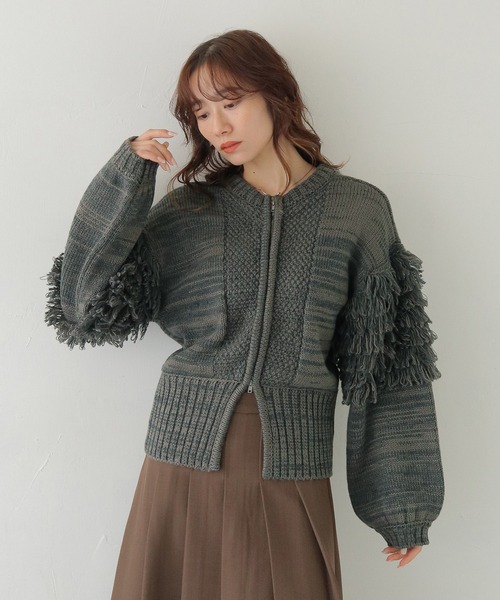 CLEIO（クレイオ） ニット セーター 前後2WAYループ編みカーディガン