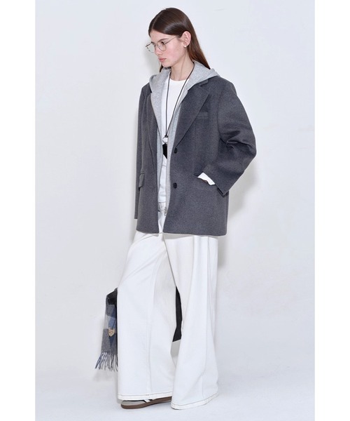 ジャケット テーラードジャケット レイヤードデザイン ウール