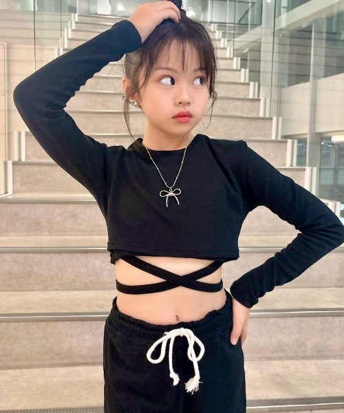 RandS tシャツ クロスタイバックロンT kids キッズ 子供服 女の子