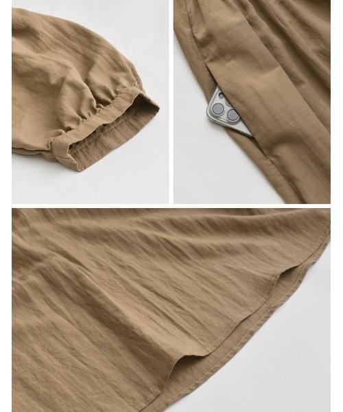 「Re:EDIT」 半袖ワンピース MEDIUM ベージュ レディース_画像3