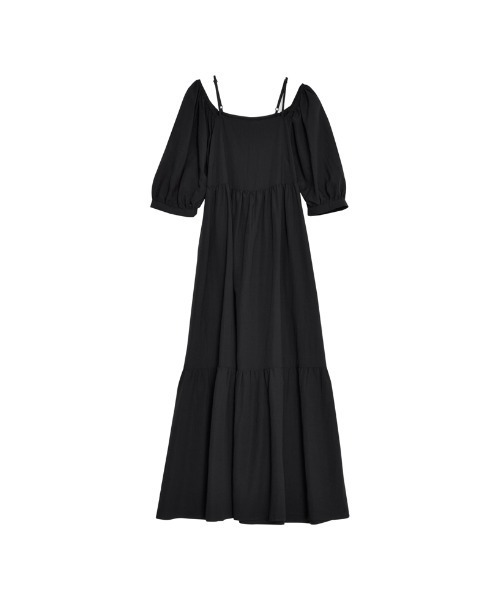 「Re:EDIT」 半袖ワンピース MEDIUM ベージュ レディース_画像4