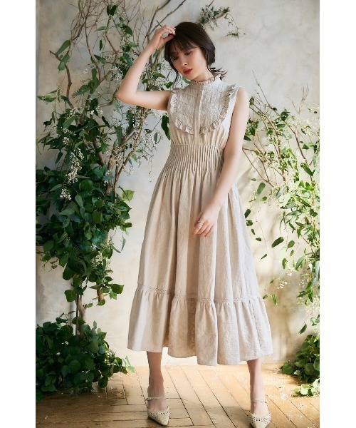 Her lip to ノースリーブワンピース S ベージュ レディース : ZOZOTOWN