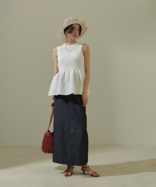 「SALON adam et rope'」 ノースリーブニット FREE ホワイト レディース_画像3