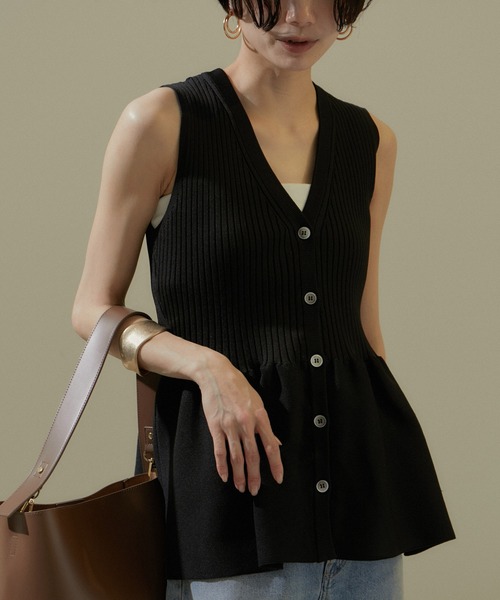 「SALON adam et rope'」 ノースリーブニット FREE ホワイト レディース_画像6