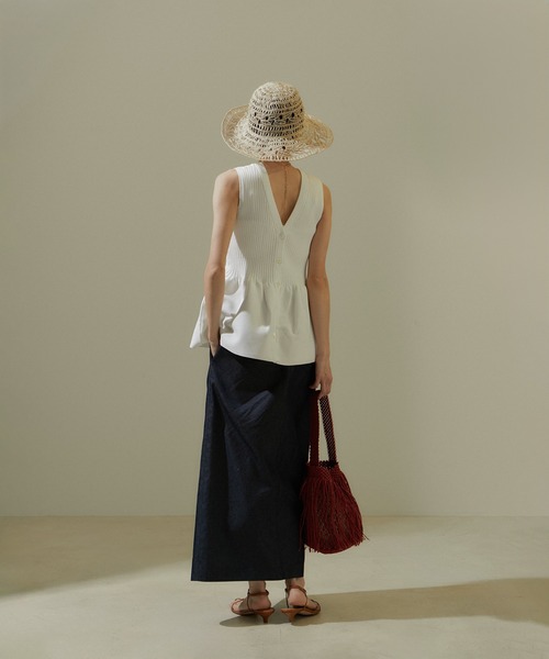 「SALON adam et rope'」 ノースリーブニット FREE ホワイト レディース_画像7