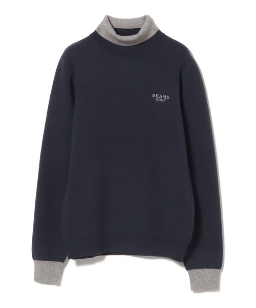 ビームスゴルフ 月面 ジャガード クルーニット BEAMS GOLF（ビームス ゴルフ） ニット セーター PURPLE LABEL