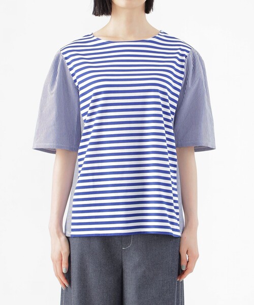 「TRANS WORK」 半袖Tシャツ 38 ネイビー レディース_画像5