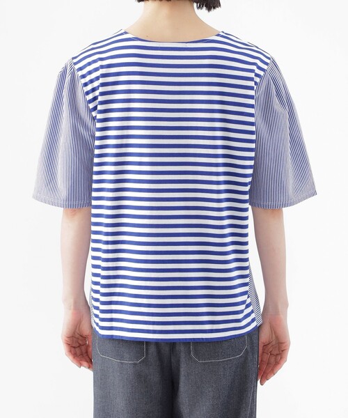 「TRANS WORK」 半袖Tシャツ 38 ネイビー レディース_画像7