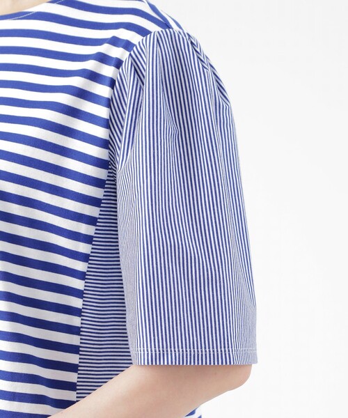 「TRANS WORK」 半袖Tシャツ 38 ネイビー レディース_画像8