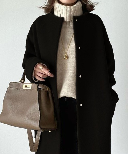 「a lot of love」 ノーカラーコート FREE グリーン レディース_画像5