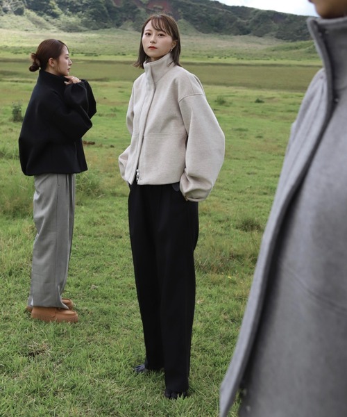 「Reurie'」 ノーカラージャケット FREE アッシュグレー レディース_画像3