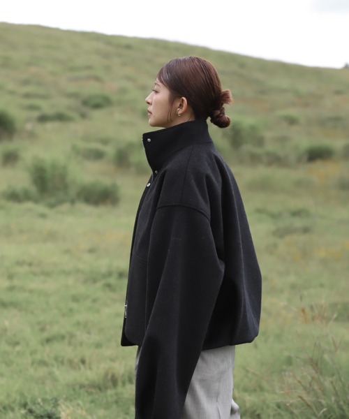 「Reurie'」 ノーカラージャケット FREE アッシュグレー レディース_画像4