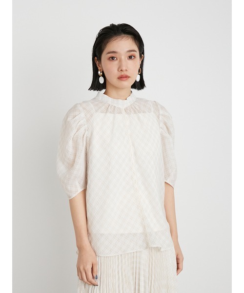 「LILY BROWN」 半袖ブラウス ONE SIZE グレー レディース_画像2