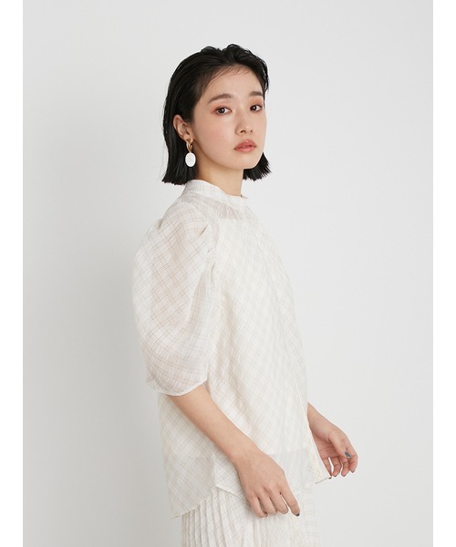 「LILY BROWN」 半袖ブラウス ONE SIZE グレー レディース_画像10