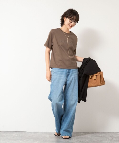 「NOLLEY'S」 半袖Tシャツ 38 ブラウン レディース_画像2