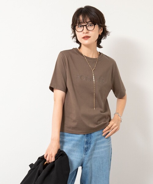 「NOLLEY'S」 半袖Tシャツ 38 ブラウン レディース_画像5