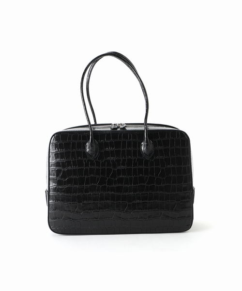 期間限定最終値下げ【限定】MAISON CANAUメゾンカナウボックスボストン MAISON CANAU(メゾン カナウ)｜【ELLE SHOP限定】CROCO BOX-BOSTON(S