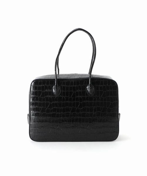 未使用品■MAISON CANAU クロコ ボックスボストン S 現行品 黒 MAISON CANAU(メゾン カナウ)｜CROCO BOX-BOSTON(S)/ブラック の通販