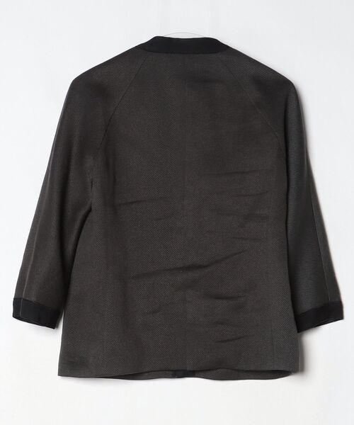 「EFFE BEAMS」 ノーカラージャケット 38 ブラウン レディース_画像2