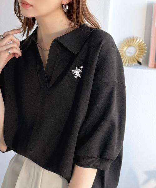 新品未使用♡Bibiy. レース襟 半袖ポロシャツ ブラック classicalelf 