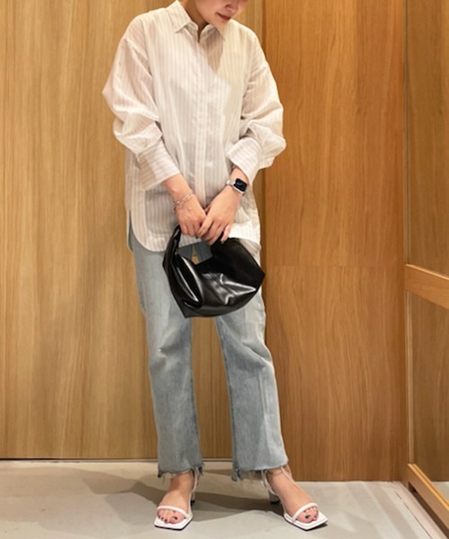 「Mila Owen」 長袖シャツ 0 ホワイト レディース_画像5