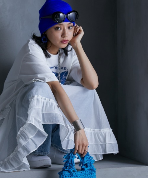 「GEVS.」 「SMILELAND」フリルスカート 5L オフホワイト レディース_画像2