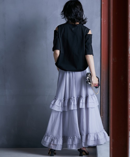 「GEVS.」 「SMILELAND」フリルスカート 5L オフホワイト レディース_画像9