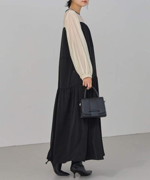 「LAVEANGE」 長袖ワンピース LL ブラック レディース_画像9