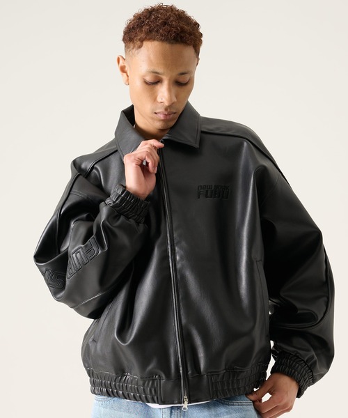 FUBU レザーボンバージャケット‼️ FUBU（フブ） ブルゾン アウター ブランド Faux Leather Jacket