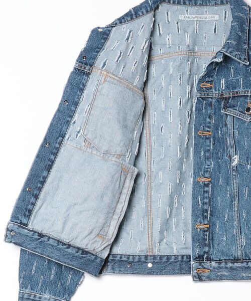 デニムジャケット gジャン SLASHED DENIM JACKET メンズの画像
