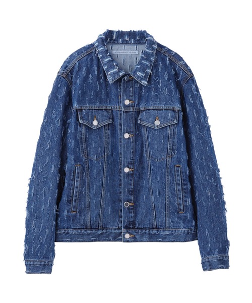デニムジャケット gジャン SLASHED DENIM JACKET メンズの画像