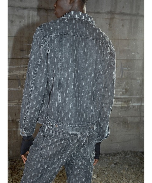デニムジャケット gジャン SLASHED DENIM JACKET メンズの画像