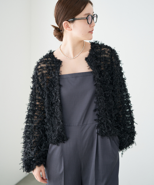 IENA（イエナ） カーディガン 「追加」チュールテープ カーディガン