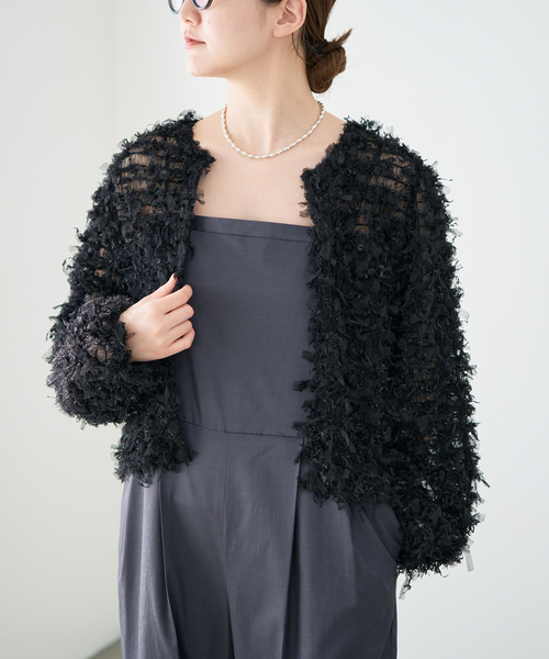 IENA（イエナ） カーディガン 「追加」チュールテープ カーディガン
