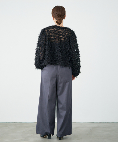 IENA チュールテープカーディガン IENA（イエナ） カーディガン 「追加」チュールテープ カーディガン