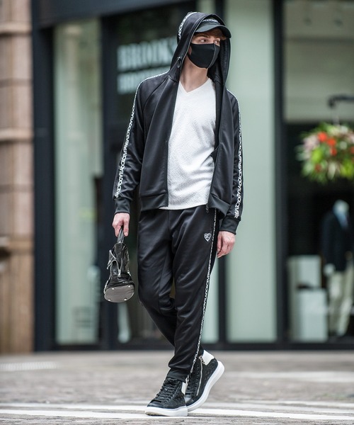 「BUFFALO BOBS」 ジャージパンツ 1-2 ブラック メンズ_画像8