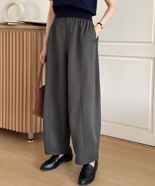 「COCOMOMO」 イージーパンツ L ダークグレー レディース_画像3