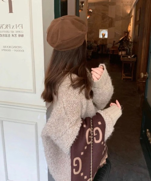 「SHEENA」 ニットカーディガン M ベージュ レディース_画像7