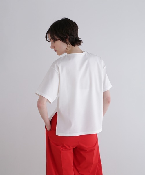 LE PHlLホワイト 半袖 トップス Fサイズ LE PHIL（ル フィル） tシャツ 半袖 パーフェクトTコンパクトポンチ