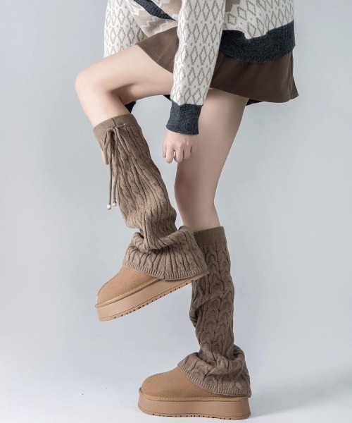 ドゥーズィエムクラス レッグウォーマー leg warmer ニット 茶色 LEG WARMER レッグウォーマー | MANDARINE BROTHERS マンダリン