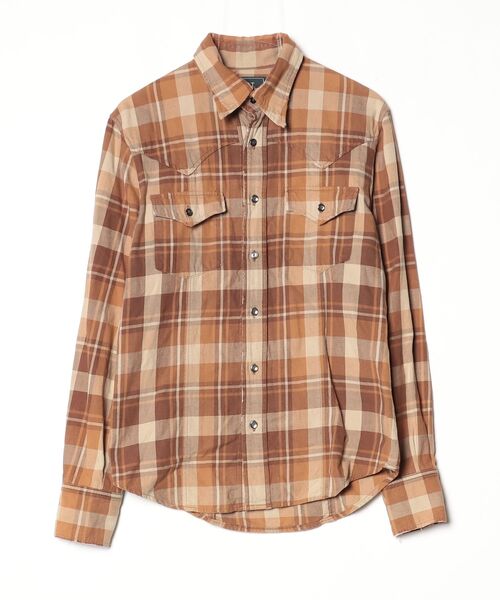 T.M.T. チェック柄 長袖シャツ TMT チェック柄長袖シャツ M ブラウン メンズ : ZOZOTOWN Yahoo!店