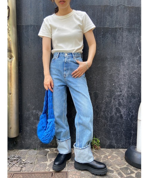 「BLACK BY MOUSSY」 デニムパンツ 23inch ブルー レディースの画像