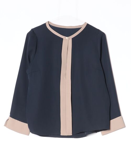 「TONAL」 長袖ブラウス 38 ネイビー レディース