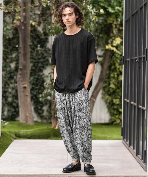CAMBIO（カンビオ） パンツ mp14863-Geometric Rayon Nylon Jogger