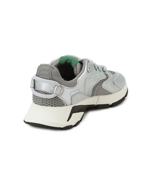 「LACOSTE」 ローカットスニーカー 24.5cm シルバー レディースの画像