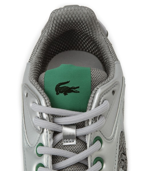 「LACOSTE」 ローカットスニーカー 24.5cm シルバー レディースの画像