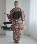 浴衣 浴衣 単品 utatane ココアと赤茶...の詳細画像3