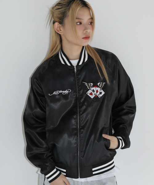 「Ed Hardy」 スカジャン M ブラック メンズ_画像2